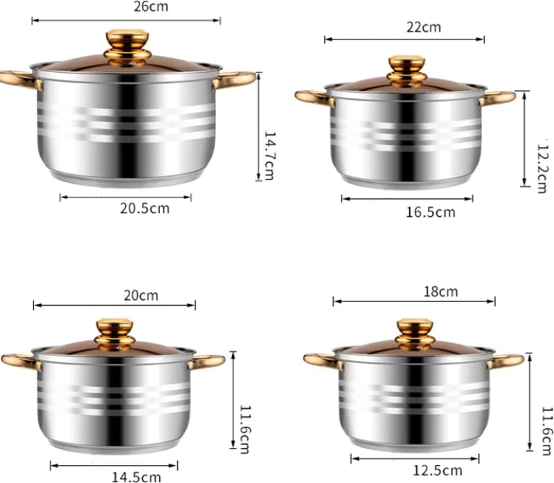 Condere CDH-001A Non-Stick Coated Stainless Steel Cookware Set