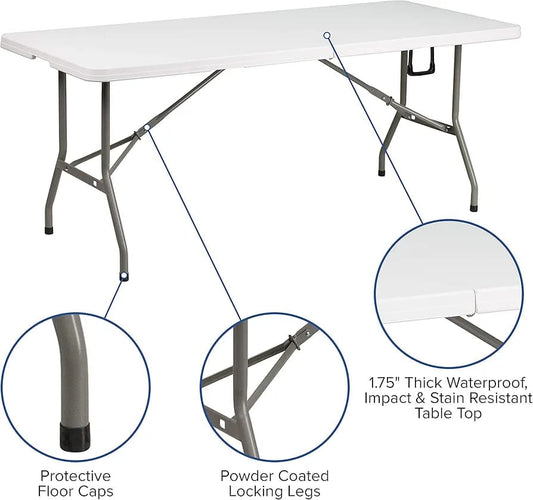 Rectangular Plastic Folding Event Table – Durable, Portable & Perfect for Any Occasion