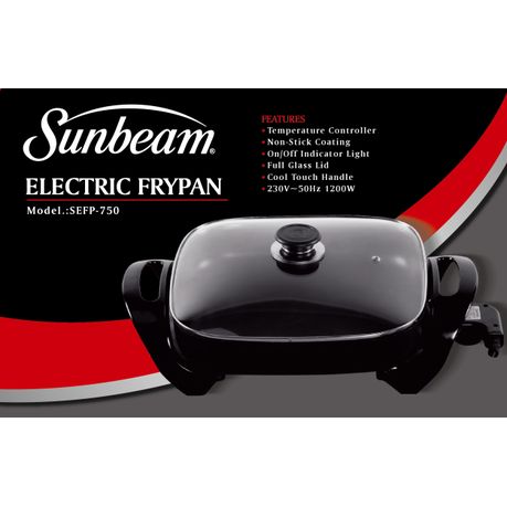 Sunbeam 4L Electric Frying Pan with Lid – Black | SEFP-750