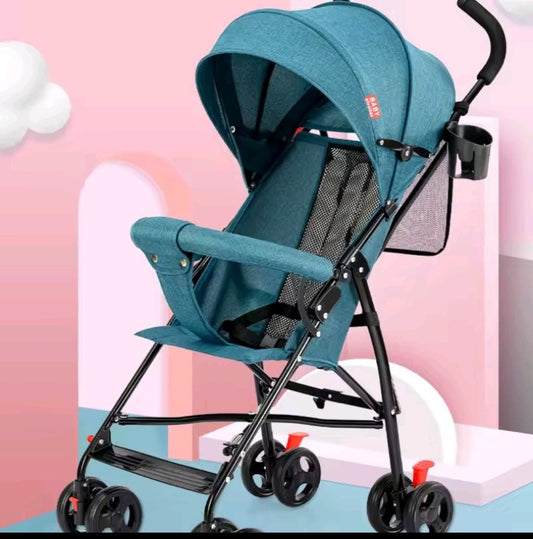 Conti Baby Stroller – Compact Foldable Design with 4-Wheel Brakes (Black, Blue, Red)