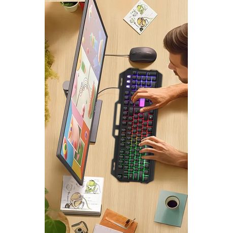 LED Backlit Wired Gaming Keyboard – USB, 46cm, Black