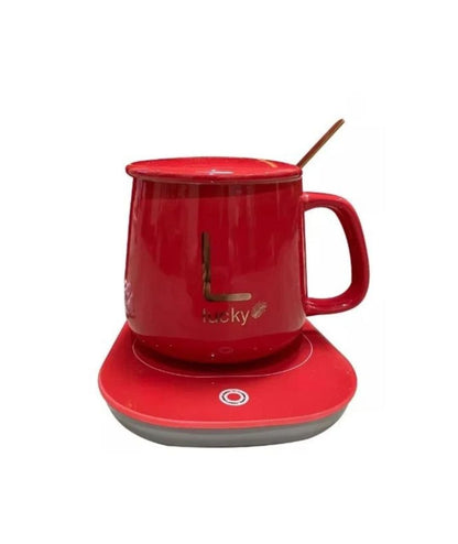 Smart Heating Mug Set with Ceramic Cup & Auto-Sensing Coaster – Elegant Gift Idea