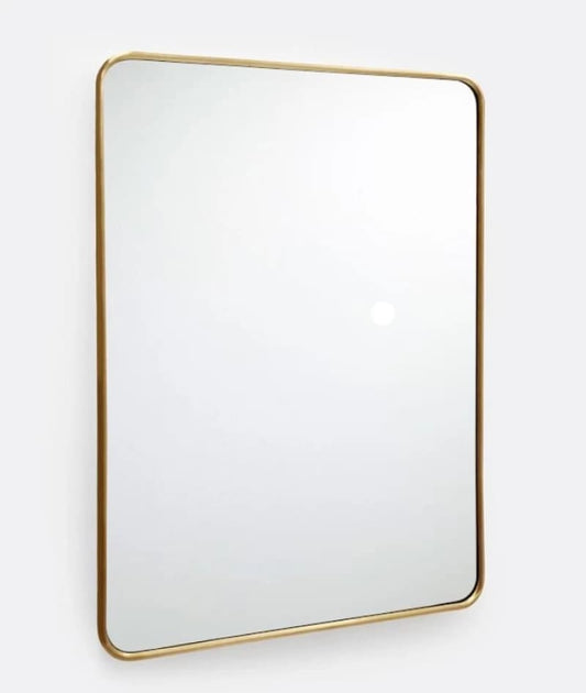 Rounded Rectangle Gold Decorative Mirror – 70cm x 50cm