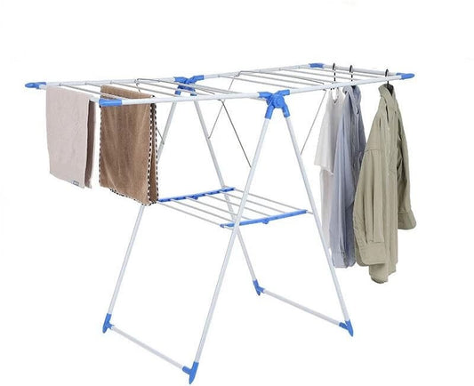 4-Tier Clothes Drying Rack – Aluminium Foldable Laundry Stand with Wings