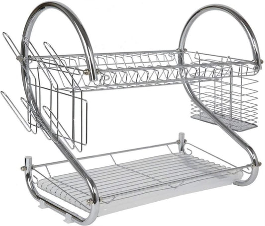 2-Layer Stainless Steel Dish Drainer & Organizer