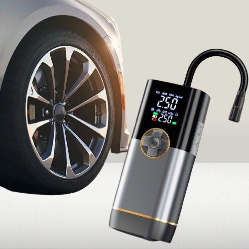 Portable Wireless Car Tire Pump – Digital Display, 2500mAh Battery, 7.4V
