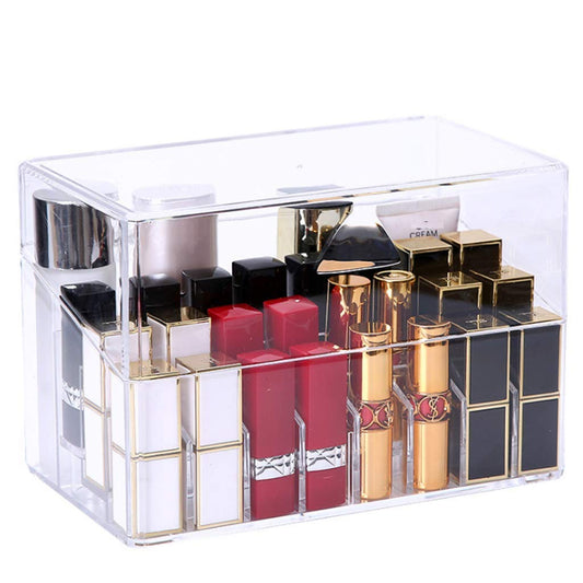 24 Slot Lipstick Organizer with Lid | Acrylic Cosmetic Holder