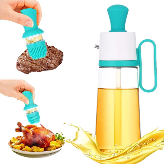 Brush and Pouring Seasoning Bottle – 630ml Borosilicate Glass Oil Dispenser
