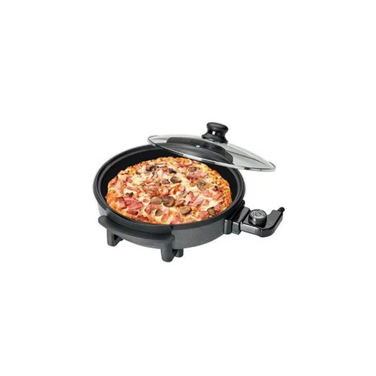 Condere 1500W Electric Pizza Pan with Glass Lid – Non-Stick Surface & Adjustable Temperature