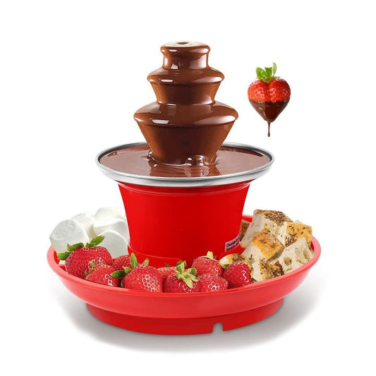 3-Layer Chocolate Fountain Machine – 65W Mini with Removable Tray (For 200g Chocolate Sauce)