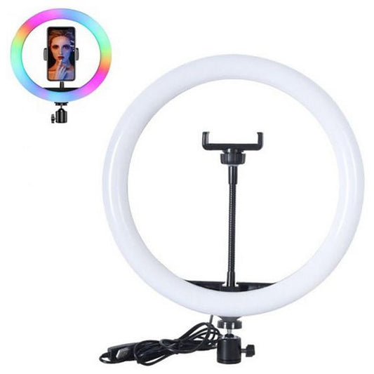 MJ33 RGB LED Ring Light – 33cm (13-Inch) with Tripod Stand and Phone Holder – USB Powered