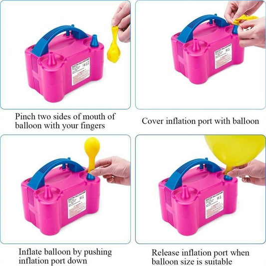 Electric Balloon Pump – Model 73005 | Dual Nozzle Inflator (Pink)