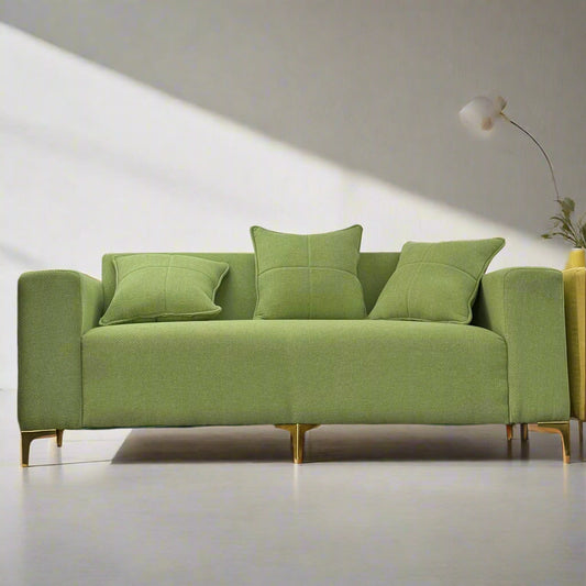 Fatima 3 Seater Couch – 1.9m x 0.8m – Fabric with Stainless Steel Feet