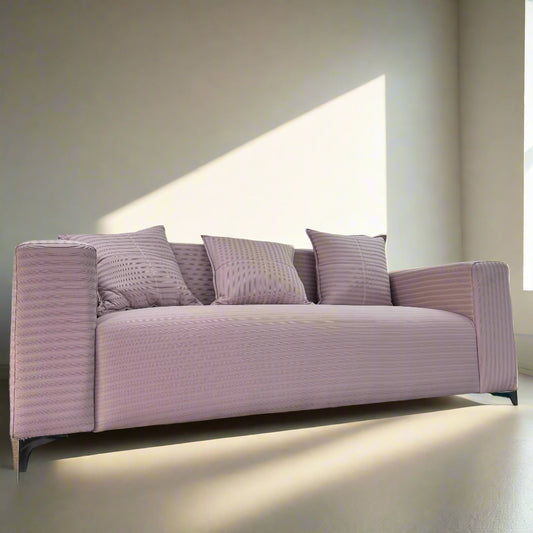Fatima 3 Seater Couch – 1.9m x 0.8m – Fabric with Stainless Steel Feet