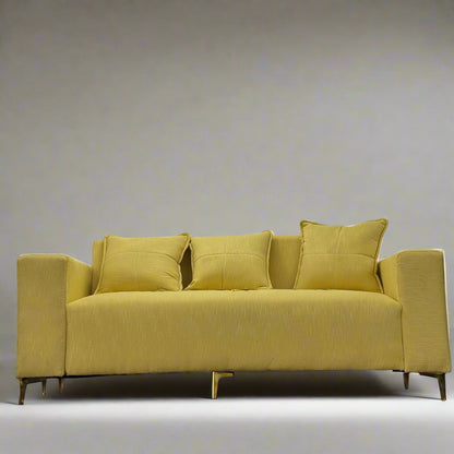 Fatima 3 Seater Couch – 1.9m x 0.8m – Fabric with Stainless Steel Feet