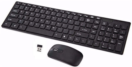 HK6800 Ultra-Thin 2.4G Wireless Keyboard & Mouse Combo with USB Receiver – Black