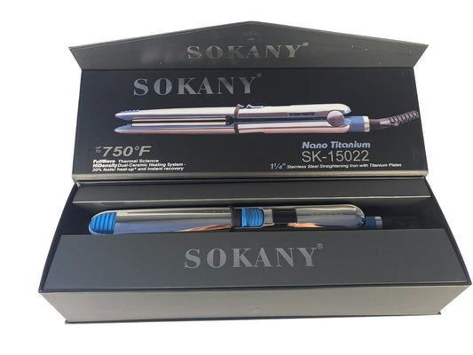 Sokany SK-15022 Stainless Steel Hair Straightener – Titanium Plates, Adjustable Temperature