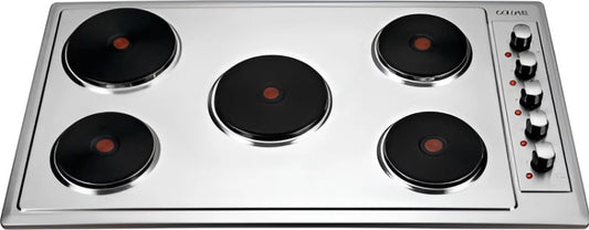 Goldair 915 mm Electric Solid Hob – 5 Burner, Stainless Steel