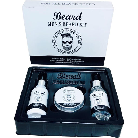 Set of 3 Men’s Beard Grooming Kit – 30 ml Each