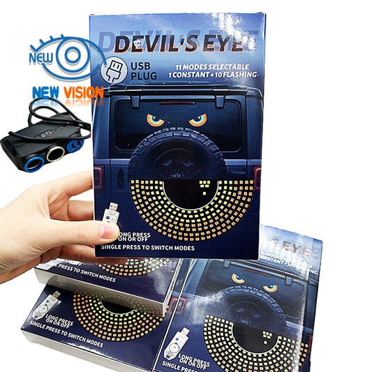 Devil Eyes Plug & Play USB LED Windshield Screen Panel – 11 Modes