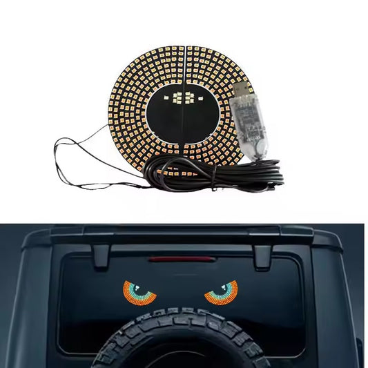 Devil Eyes Plug & Play USB LED Windshield Screen Panel – 11 Modes