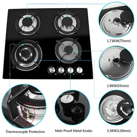 Build-In 4 Plate Gas Burner Stove