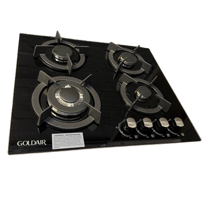 Goldair GBGH-4002 Built-In 4-Burner Glass Gas Hob – Black