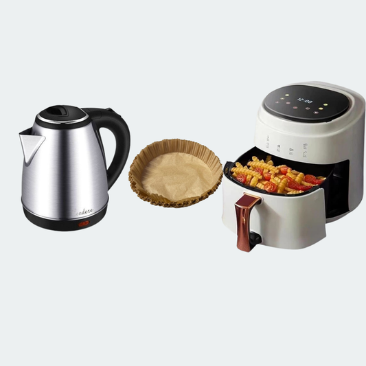 8L Air Fryer + Electric Kettle + Air Fryer Paper Set