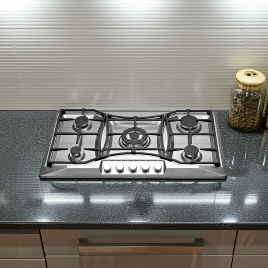 Goldair GSGH-500 5-Burner Stainless Steel Gas Hob – LPG, Battery Ignition