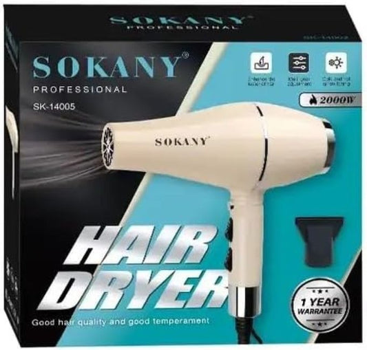 Sokany Hair Dryer SK-14005 – 2000W, 2-Speed, 2-Heat Settings