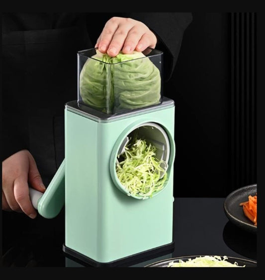 Multifunction Stainless Steel Fruit and Vegetable Cutter – Manual Kitchen Slicer, Green