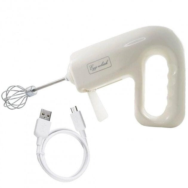 Electric Wireless Egg Whisk – Battery-Operated, Food-Grade ABS & Stainless Steel