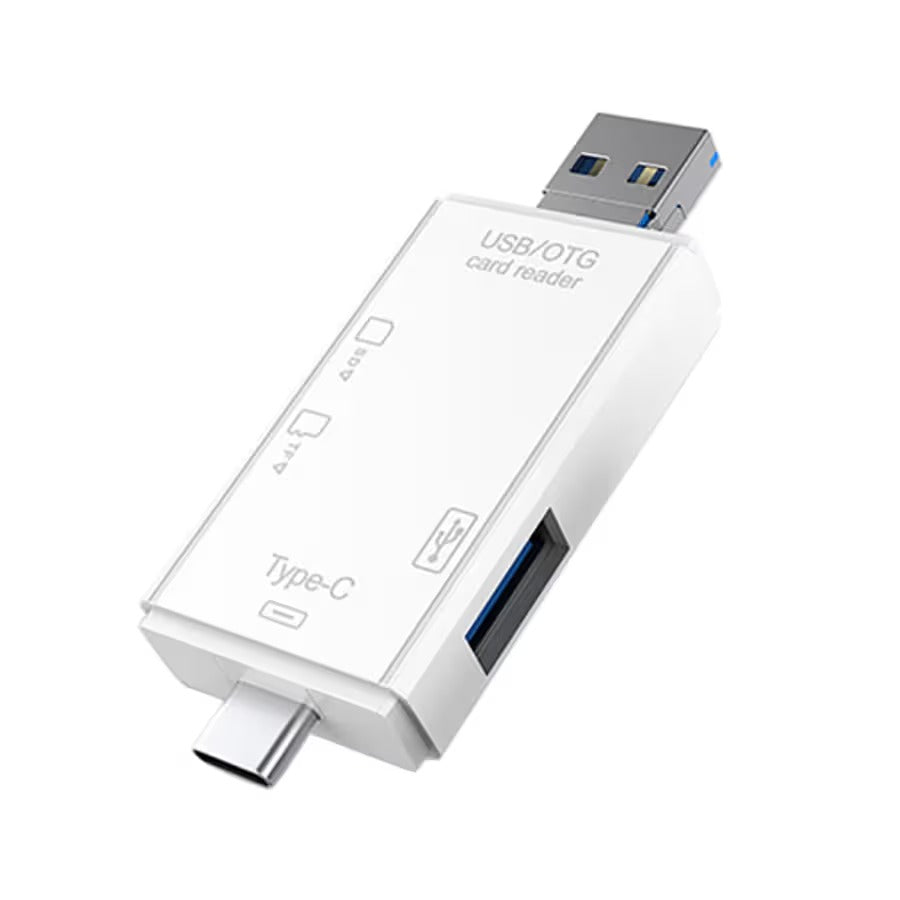 Treqa USB-6 OTG Converter – Type-C Interface with USB, Micro USB, TF & SD Card Support