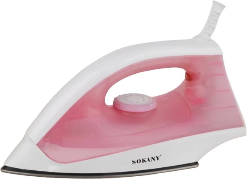 Sokany SK-2074 Dry Iron – 1200W, Ceramic Soleplate, Adjustable Temperature, Pink