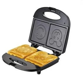 Sokany SK-128 Electric Waffle Maker – Emoji & Smiley Face Plates, 750W, Kids Design