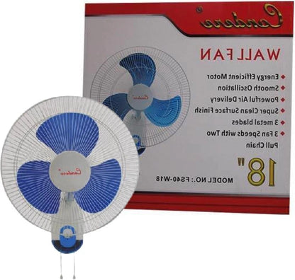 Condere FS40-W18 A+ 1200 mm Ultra High Speed Wall Fan – 3-Speed, White/Blue