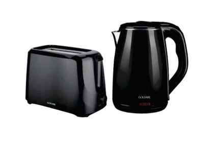 Goldair Breakfast Set – 1.7L Stainless Steel Kettle & 2-Slice Toaster (Model: GBS-1800W)
