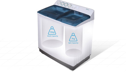 Midea 15kg Twin Tub Semi-Automatic Washing Machine – KL15TTG1W