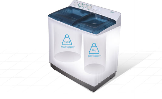 Midea 15kg Twin Tub Semi-Automatic Washing Machine – KL15TTG1W